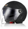 ORIGINE Motorradhelm Jethelm Roller Helm Scooter Helm Chopper Helm Moped Mofa Helm mit Doppelvisier ECE Zertifizierung (SOLID MATT Black,M)