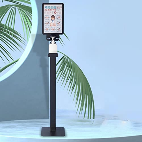 ZJKXJH Seifenspender Handdesinfektionsmittel-Station, Kommerzieller Fußbetriebener Handdesinfektionsmittelspender Mit A4-Schild, Innen-/Außeneinsatz, Nur Metallständer