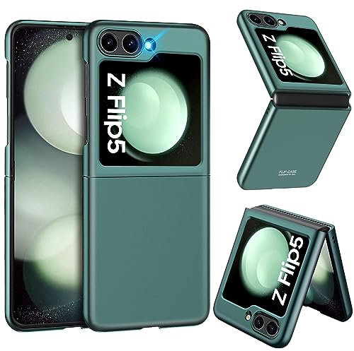 Custodia per Samsung Z Flip 5 Cover Sottile Protettiva Mat Antiscivolo Plastica Dura Galaxy Z Flip 5 PC Shell Antigraffio Protettiva Elegante Case Antiurto Cover per Samsung Galaxy Z Flip 5 (Verde)