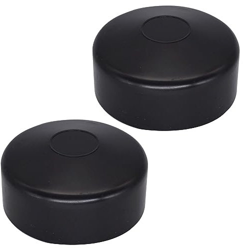 SKIR'CO (2 pcs) Fence Post Caps, Round 76 mm Black Plastic Caps for Round Fence Posts, Fence Post Covers, Black RAL 9005 Colour