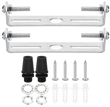 PATIKIL 85mm Ceiling Light Plate Kit, 2 Set Light Fixture Mounting Bracket Plate Steel Crossbar for Home Office Pendant Wall Light, with Screw Washer Nut