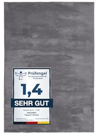 andiamo Teppich Arezzo für Wohnzimmer Esszimmer pflegeleichter eleganter gemütlicher Teppich einfarbig 80 x 80 cm Anthrazit