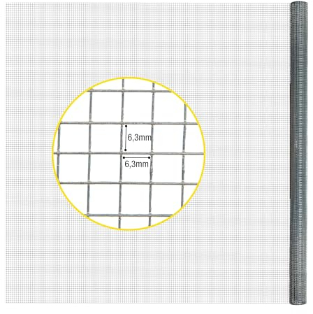 horizont Wühlmausgitter - 2,1 x 1,1 m - Maschenweite 6,3 mm - verzinkt - Drahtgitter feinmaschig, Volierendraht, Maulwurfgitter, Kaninchendraht, Vogelschutzgitter, Hasendraht, Maschendrahtzaun