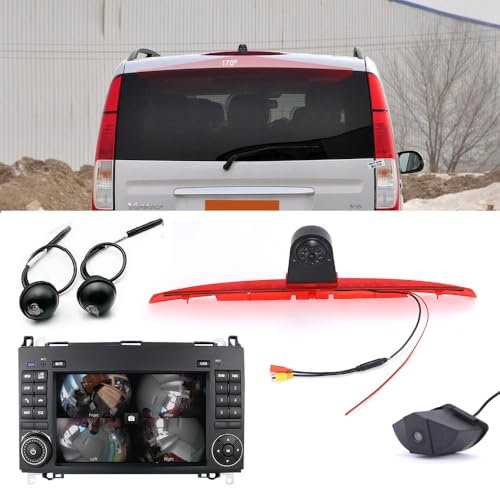 GPS Sat Nav Navigation Navigator Autoradio with CarPlay & Android +360° Panoramic Reverse Driving Camera Parking System Compatible with Mercedes-Benz Sprinter B906 W639 W447/V W Crafter (G7239+7239)
