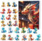 Drachen Adventskalender 2024, 24 Tage Weihnachts Countdown Kalender, Figuren Verschiedene Dinosaurier Figuren Adventskalender Füllung Kinder Mädchen