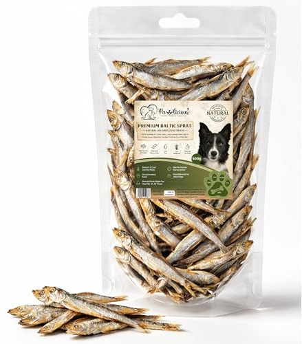 Pawlicious Premium Baltic Sprats For Dog & Cat Snacks 500g 100% Natural Air-Dried Fish Treat for Dog Hypoallergenic and Grain Free Raw Pet Food Fish Sprats Suitable for Cat, Kitten, Puppy, Half Kg