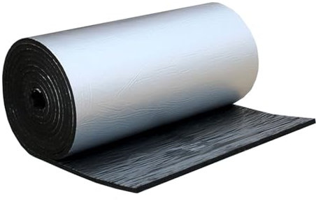 Thermal insulation film Double Reflective Insulation Roll, Wall Thermal Insulation Roll Auto Adhesive Soundproof Cotton Layer Aluminium Foil Membrane 5mm Thick with Foam Core Insulating Radi