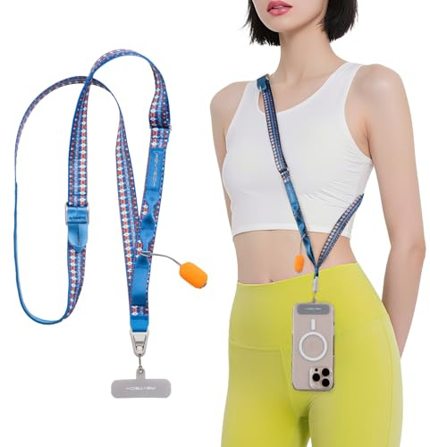 PGYTECH LinkGo telefonfotograferingsrem, justerbar crossbody-nylonrem med snabbmonteringspärla, lutande rengöringsduk för iPhone, Android och de flesta smartphones, webbing-version, bohemisk