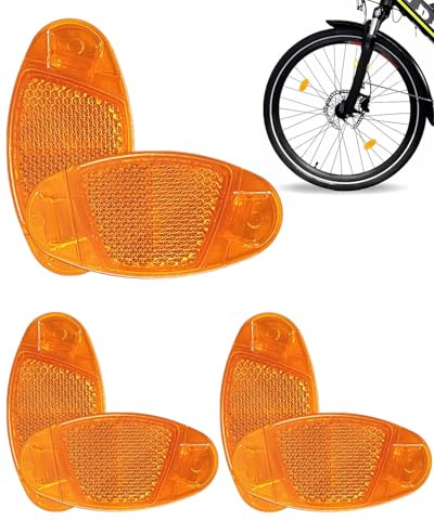 SCJJZ 6 pcs Reflector de Bicicleta Delantero y Trasero,Adultos Reflector radios,Soporte de Reflector,Cinta Reflectante Accesorios de Bicicleta para todos los tamaños de bicicleta de montaña