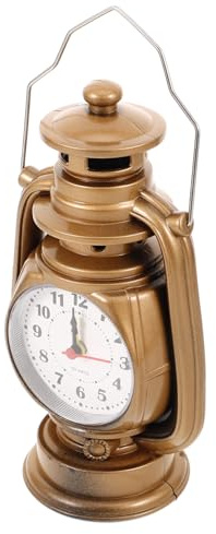 JUMPLAWN Despertador Retro Lámpara De Queroseno Reloj De Noche para Dormitorio Estilo Vintage Pequeño para Escritorio o Mesa