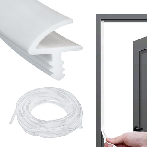 Joint de cadre de porte pour isolation phonique - Blanc - Pour rainure de 3 mm et feuillure de 11 mm - Pour cadre de porte et fenêtres - Isolation acoustique - 10 m