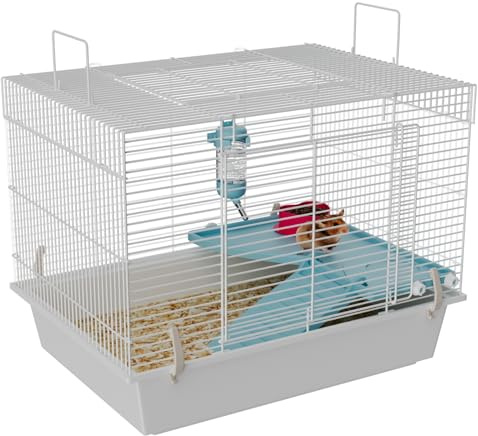 STILLCOVE Small Hamster Cage Indoor: 2 Tier Rat Mouse House Gerbil Habitat Pet Enclosure with Water Bottle & Food Bowl - Small Animal Cage for Dwarf Syrian Mice Rodent