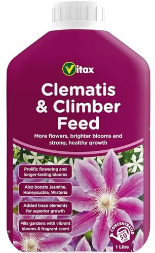 Vitax Clematis & Climber Feed 1L | Specialist NPK 3-3-6 Food for Jasmine Wisteria Honeysuckle & More | Boosts Vibrant Blooms & Healthy Growth | Concentrated Liquid Fertilizer with Trace Elements