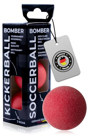 Bola de kicker Fútbol de mesa Robertson Tournament Baile BOMBARDEO Juego de 3 Set - Rojo