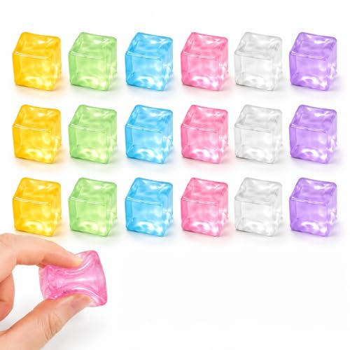 18PCS Ice Cube Squeeze, Fidget Squeeze, Stress Cubes Mini Cubes Sensory for Party Favors, Family or Friend Gift