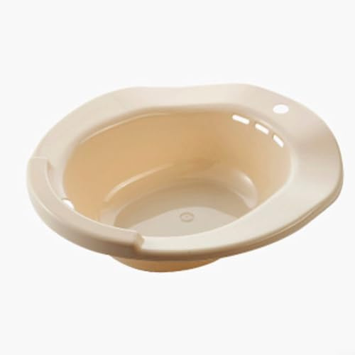 Zeroupshop Sitz – Bassine de bain pour siège de toilette, traitement post-partum, baignoire de hanche sans accroupissements pour femmes enceintes, personnes âgées, hémorroïdes, rose (beige)