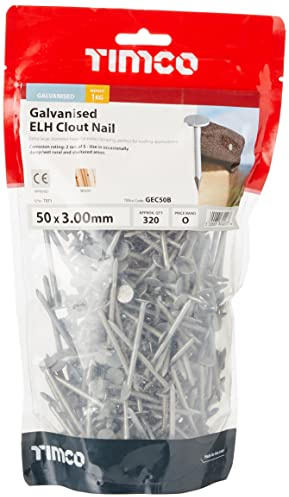 TIMco GEC50B Galvaniserade ELH Clout Nails 50 x 3,00 - (1 kg väska)