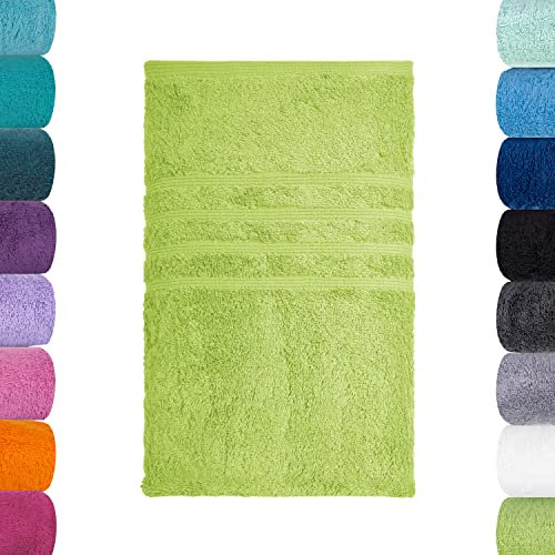 Lavea Badetuch 100x150cm - großes Badehandtuch zum einkuscheln, abtrocknen und als Strandhandtuch - 1x in Apfelgrün - 100% GOTS zertifizierte Bio-Baumwolle - Badetücher aus unserer Premium Serie Bali