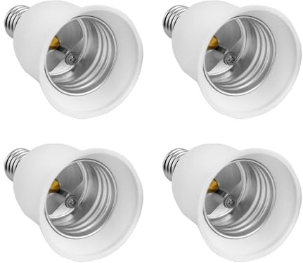 Akynite 4 Stycken Adaptrar E14 Till E27 För Glödlampor, LED Och Energisparlampor - Sockelomvandlare Och Lampsockeladapter Från Liten Till Stor