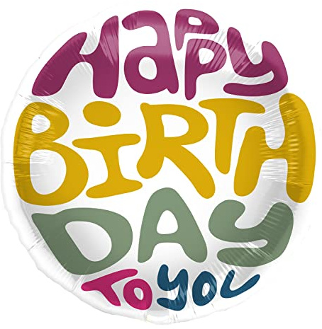 Folat 67906 Ballon en aluminium Anniversaire Rétro Bold - 45 cm