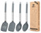 Pack of 4 Silicone Cooking Utensils Set, Non Stick Large Solid Spatulas, Heat Resistant Gray Slotted Spoons, Ideal BPA Free Kitchen Turners for Frying, Mixing,Serving,Draining,Turning,Stirring