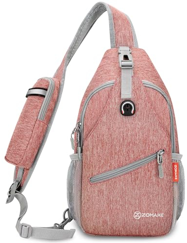 ZOMAKE Brusttasche Herren Sling Bag - Crossbody Bag Damen Klein Umhängetasche Leichte Schultertasche für Outdoor Wandern Reisen(Orange)