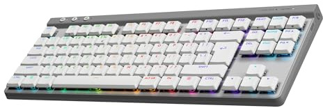 Logitech G G515 LIGHTSPEED TKL Tastiera gaming wireless profilo ribassato, LIGHTSYNC RGB, design sottile senza tastierino numerico, copritasti PBT, switch meccanici Tactile, US INTL QWERTY - Bianco