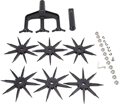 Msiud 2 Cultivador Giratorio en 1,Cultivador Rotativo Manual,Juego Rotativo, Manual Ajustable Herramientas Manuales Herramienta Mano Resembrar Mezcla Césped Escarificadora Suelo Jardín