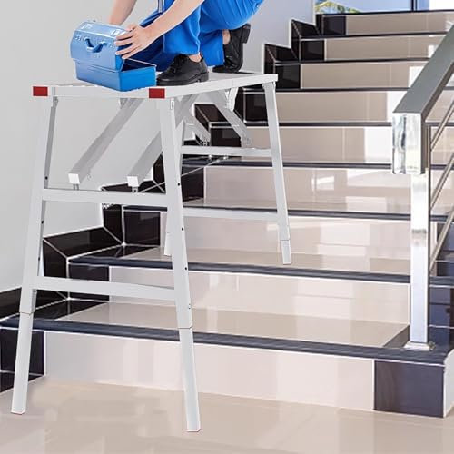 Elitix Piattaforma di Lavoro 4 5 6 Ft Piattaforma di Ponteggio per Scale Esterne e Interne, Scala Telescopica Regolabile con Perni, Set Completo di Ponteggio per Edilizia(160x30cm(63 x11 3/4))