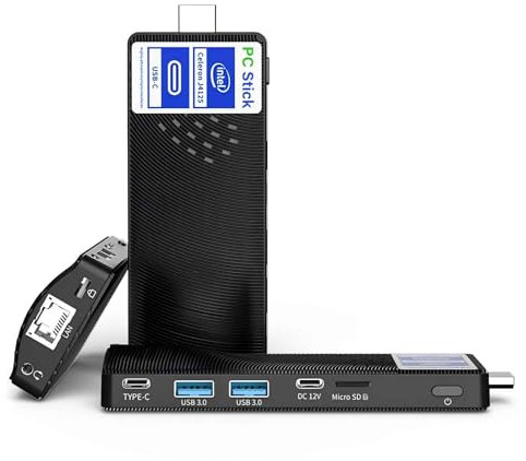 HEIGAOLAPC Mini PC Stick Win 10, Mini Ordenador de Sobremesa, Pentium N4200 4GB 64GB eMMC, Fanless Stick PC, eMMC (1.1 GHz), USB 3.0 X 2, 4K 60Hz, WiFi BT 5.0 para Negocios, Hogar