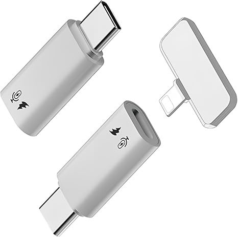 Duttek USB C till Lightning-mikrofonadapter, 2-pack USB typ C hane till Lightning hona adapter för Lavalier Mic-mottagare, ljudkort och OTG passar för iPhone 16/15-serien – inte för hörlurar/data