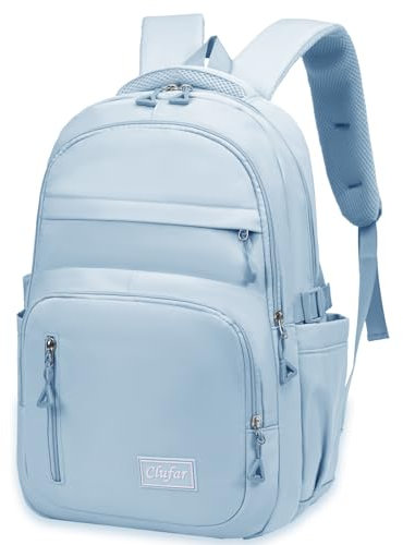 Clufar Schulrucksack Teenager Jungen Blau Leicht Schulranzen Mädchen Wasserdicht Schultasche Laptop Rucksack Schule Damen Schoolbag Schulrucksäcke Rucksäcke Komfortabel Multi-Tasche College Blue