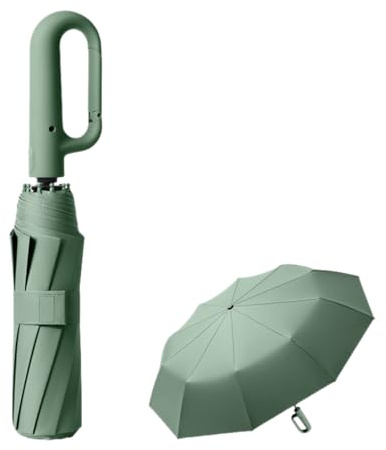 erised's bifrost Portátil Paraguas Capa de Revestimiento/Protección UV Anti UPF 50 99,9% Plegable de Viaje Mango de Apertura/Cierre Automático Golf de Hombres Mujeres Diseño de Mango de Mosquetón
