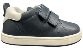 Sneakers per Bambino con Chiusura a Velcro, Blu Navy e Bianco, Suola Antiscivolo (Blu, Sistema Taglie Calzature EU, Bimbo (0-5 Anni), Numero, Media, 19)