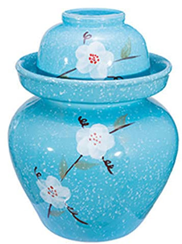 vaso di fermentazione. Vaso in ceramica con coperchio, fiore Kit di fermentazione tradizionale cinese Coccio con coperchio a tenuta d'acqua(0.75KG)