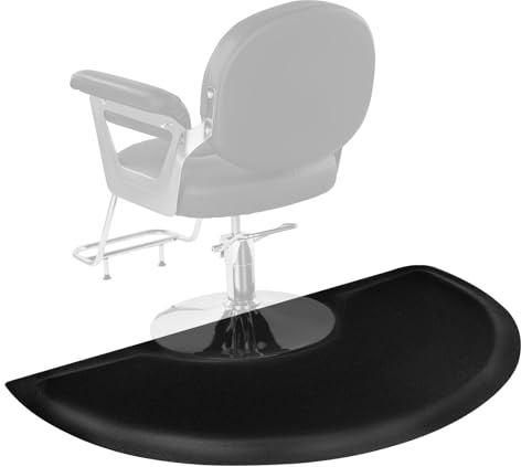 VEVOR Salonmatte für Friseure, 910x1520 mm, halbrunde Stehmatte, 13 mm Dicke Anti-Ermüdungsmatte mit rundem Ausschnitt, leicht zu reinigender PVC-Oberfläche & abgeschrägten Kanten zum Stolpern
