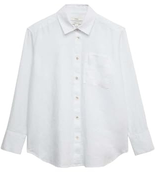 Marks & Spencer Camicia in Puro Lino da Donna Bianco