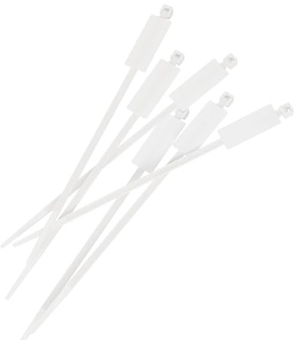 100x Fascetta con Tag di testo 27x12mm 200 x 4,8mm Bianco Naturale 22kg PA6.6 Poliammide Qualità industriale