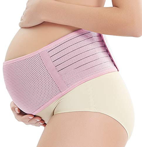 WANYI Ceinture de Maternité 120CM Ceinture Femme Enceinte Ceinture de Grossesse Lombaire Dos Abdominal Support pour Femme Enceinte Rose