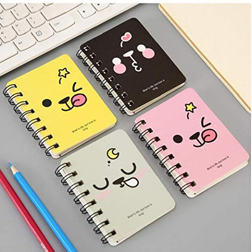 1 st mini tecknad Kawaii anteckningsbok A7 anteckningsbok 80 sidor papper anteckningsblock dagbok skrivpapper skolmaterial kontorsmaterial slumpmässig stil