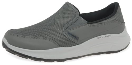 Skechers Herr 232515 Nvy Sneaker, Träkol nät duraleather trim, 42.5 EU