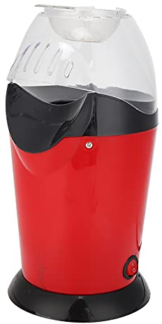 Machine à Popcorn, Portable Pop Corn à Air Chaud, Chaud Machine à Pop-corn Sans Huile Comprend Un Grand Couvercle Transparent Tasse à Mesurer Fabricant De Collations Santé, Rouge(#1)
