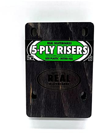 Real Skateboards Risers Wood 5-Ply Venture Truck Fit 1/4'' (Pair) Maple Riser