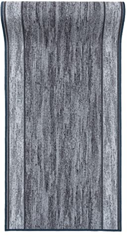 Mazovia rutschfest Teppich Läufer Flur - Modern Muster Teppichläufer - Kurzflor Flurläufer für Vorzimmer, Küche - ÖKO-TEX Zertifiziert - Meterware Grau - 67 x 150 cm