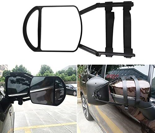 Wohnwagenspiegel Außenspiegel Auto Abschleppspiegel Anhängerspiegel Caravanspiegel 360° Drehbarer für Wohnmobile, Wohnwagen, Anhänger (Schwarz, 1 Stück)
