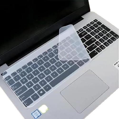GIMIRO Keyboard Film Semi-Transparent Washable Protective Cover for Notebook Keyboards 13in 14in 15in 16in 17in (White/14in)
