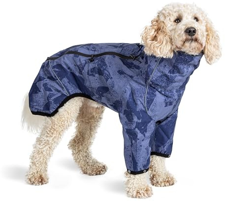 Mikki All Weather Coat for Dogs & Puppies, Waterproof, Windproof, Breathable Material, Adjustable, Sealed Seams to Withstand Cold Wet Weather, Adjustable Waist Neck & Legs, Easy Fit Design, Small