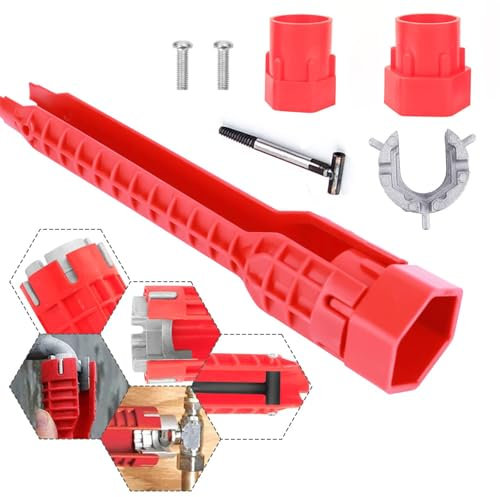 Ceeyoll 8 in 1 Multifunzione Chiave per Rubinetto Sottolavello， Chiave Strumento ne,Multifunzionale Acqua Tubo，Handle Sink Wrench,Strumento Idraulico, per Rubinetto Lavello per Lavandino Cucina.