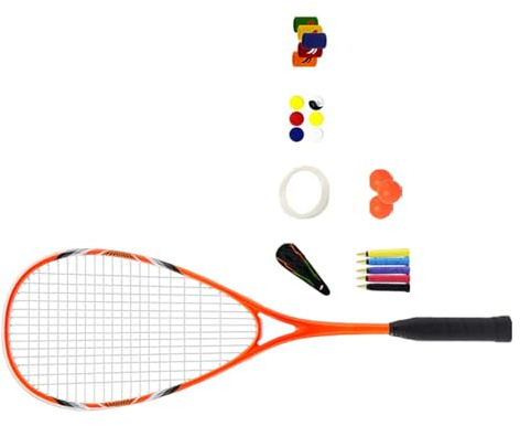 Qaonsciug Raquette de squash d'entraînement pour débutants, poignée antidérapante, cadre en alliage d'aluminium, raquette de squash légère pour homme et femme