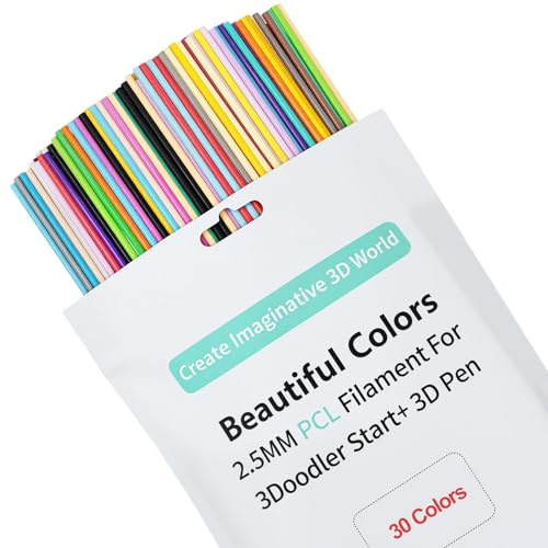 300 Stück 3D Stift Filament für 3Doodlers Start Pen,3D Druck Stifte Nachfüllungen 2.5mm 30 Farben 10×15 cm pro Farbe